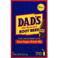 Dads Root Beer Drink Mix, Zero Sugar, Old Fashioned, Singles To Go - 6 Each 