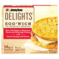 Jimmy Dean Ham Bell Peppers Mushroom Bacon and Onion Egg Frittatas with Turkey Sausage and Cheese Egg'wich - 4 Each