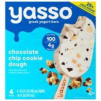 Yasso Yogurt Bars, Greek, Chocolate Chip Cookie Dough, 4 Pack