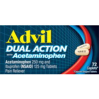 Advil Acetaminophen + Ibuprofen, Dual Action, Caplets - 72 Each 