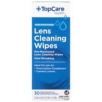 TopCare Lens Cleaning Wipes, Non-Scratching - 30 Each 