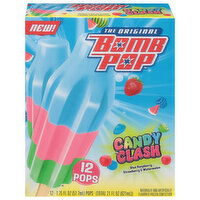 Bomb Pop Pops, Blue Raspberry, Strawberry & Watermelon, Candy Clash - 12 Each 