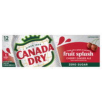 Canada Dry Cherry Ginger Ale, Fruit Splash, 12 Pack - 12 Each 