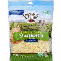 Organic Valley Cheese, Finely Shredded, Mozzarella, Low Moisture, Part Skim - 6 Ounce 