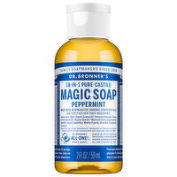 Dr. Bronner's Magic Soap, 18-in-1, Pure-Castile, Peppermint - 2 Fluid ounce 