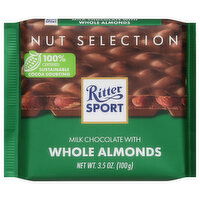 Ritter Sport Milk Chocolate, with Whole Almonds, Nut Selection - 3.5 Ounce 