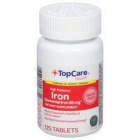 TopCare Iron, High Potency, 65 mg, Tablets - 125 Each 