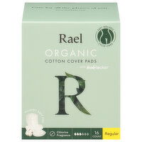 Rael Cotton Cover Pads, Organic, Regular - 16 Each 