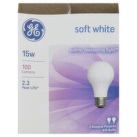 GE Light Bulbs, Soft White, 15 Watts - 2 Each 