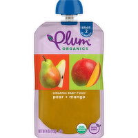 Plum Organics® Stage 2 Organic Baby Food Pear + Mango 4oz Pouch - 4 Ounce