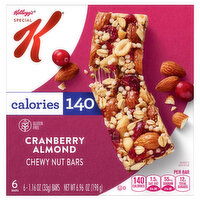 Special K Nut Bars, Cranberry Almond, Chewy - 6 Each 