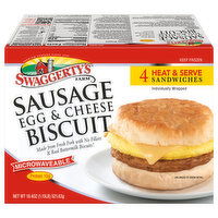 Swaggerty's Farm Sandwiches, Sausage & Cheese Biscuit - 4 Each 