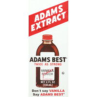 Adams Extract Vanilla Flavor, Twice as Strong, Extra - 4 Ounce 