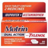 Motrin Ibuprofen + Acetaminophen, Dual Action, Tablets - 80 Each 