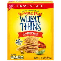 WHEAT THINS Sundried Tomato & Basil Snacks, Whole Grain Wheat Crackers, Family Size - 13 Ounce 