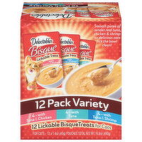 Delectables Lickable Bisque Treats, 12 Pack Variety - 12 Each 