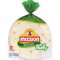 Mission Tortillas, Flour, Homestyle, Soft Taco - 10 Each 