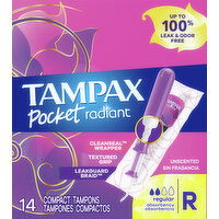 Tampax Tampons, Regular Absorbency, Unscented - 14 Each 