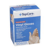 Topcare Powder-Free Vinyl Medical Exam Gloves, One Size Fits Most