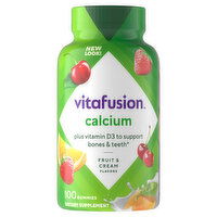 Vitafusion Calcium, Gummies, Fruit & Cream Flavors - 100 Each 