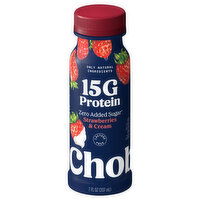 Chobani Protein Drink, Zero Added Sugar, Greek Yogurt, Strawberries & Cream - 7 Fluid ounce 