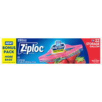 Ziploc Seal Top Bags, Storage, Gallon, Bonus Pack - 22 Each 