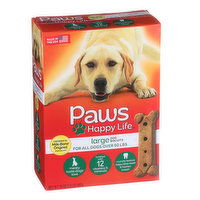 Paws Happy Life Meaty Taste Large Dog Biscuits For All Dogs Over 50 Lbs - 24 Ounce 