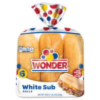 Wonder Rolls, White Sub - 6 Each 