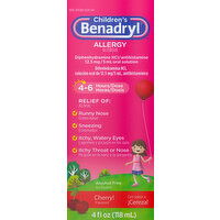 Children's Benadryl Allergy, Cherry Flavored - 4 Ounce 