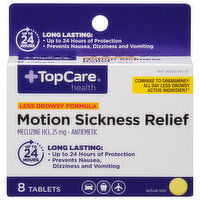 TopCare Motion Sickness Relief, 25 mg, Tablets - 8 Each 