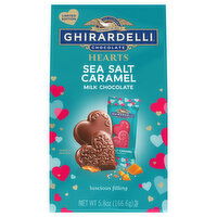 Ghirardelli Milk Choclolate, Hearts, Sea Salt Caramel