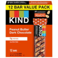 Kind Bars, Peanut Butter Dark Chocolate, Value Pack - 12 Each 