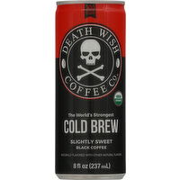 Death Wish Coffee Co Black Coffee, Slightly Sweet, Cold Brew - 8 Ounce 