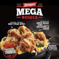 Banquet Mega Bowls Chicken Fried Beef Steak Frozen Dinner