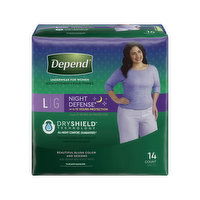 Depend Underwear, for Women, L/G ( 14 count ) - 14 Each 