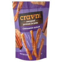 Crav'n Flavor Pretzel Braids, Cinnamon Sugar, Seasoned - 16 Ounce 