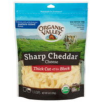 Organic Valley Cheese, Sharp Cheddar, Thick Cut - 6 Ounce 