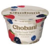 Chobani Yogurt, Greek, Reduced Fat, Vanilla, Mixed Berry on the Bottom - 5.3 Ounce 