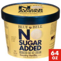 Blue Bell No Sugar Added Country Vanilla Ice Cream Half Gallon, 64 fl oz - 0.5 Gallon 