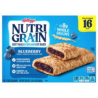 Nutri Grain Breakfast Bars, Soft Baked, Blueberry, Value Pack - 16 Each 