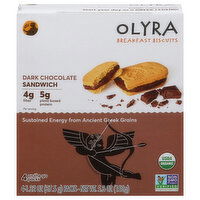 Olyra Breakfast Biscuits, Dark Chocolate Sandwich - 4 Each 