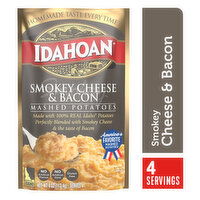 Idahoan Mashed Potatoes, Smokey Cheese & Bacon - 4 Ounce 