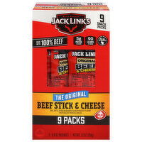 Jack Link's Beef Stick & Cheese, The Original, 9 Packs - 9 Each 