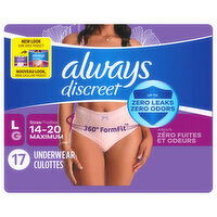 Always Discreet Underwear, L/G, Sizes 14-20 Maximum - 17 Each 