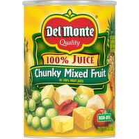 Del Monte Mixed Fruit, 100% Juice, Chunky - 15 Ounce 