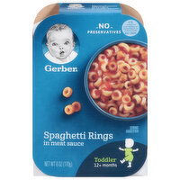 Gerber Spaghetti Rings, in Meat Sauce, Toddler 12+Months - 6 Ounce 