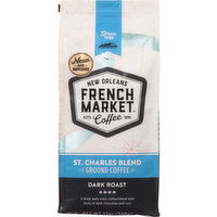 French Market Coffee, Ground, Dark Roast, St. Charles Blend - 12 Ounce 