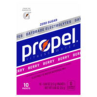 Propel Electrolyte Water Beverage Mix, Zero Sugar, Berry - 10 Each 