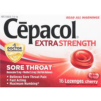 Cepacol Sore Throat, Extra Strength, Cherry, Lozenges - 16 Each 