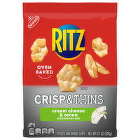 RITZ Crisp and Thins Cream Cheese and Onion Chips, Party Snacks - 7.1 Ounce 